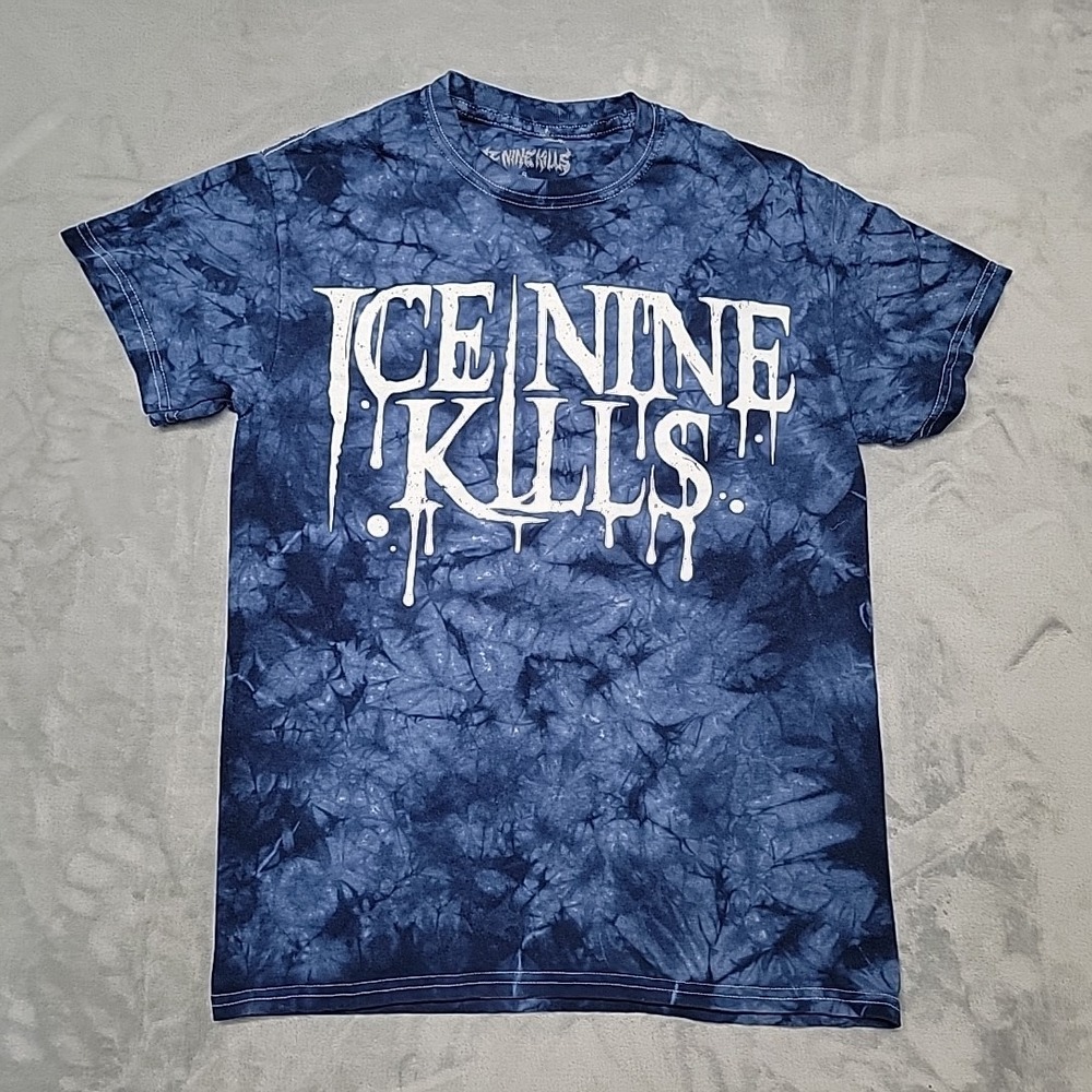 Ice Nine Kills Shirt Mens Small Blue Tie Dye Silence The Critics Horror Metal